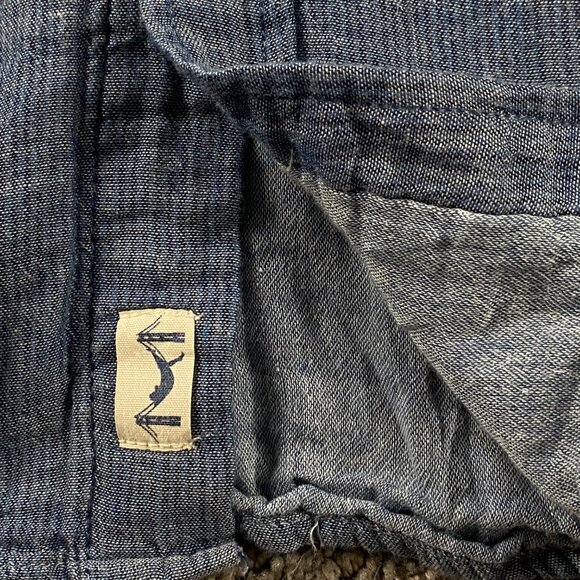 Marine Layer Shirt Men's Medium Button Down Cotton Blue Selvage - Picture 3 of 11